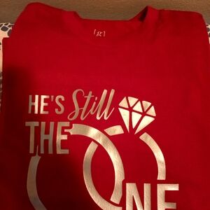 Red Graphic Tee with Silver Print